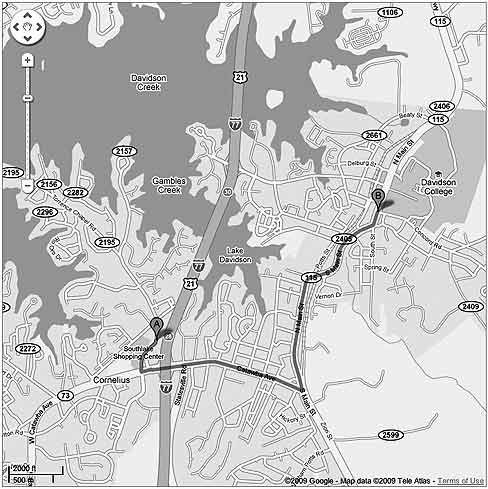 map to Innkeeper and MacPherson church
